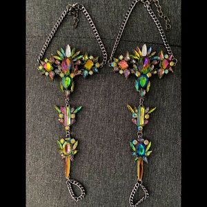 2 Jeweled Footless Boho Sandals (Pair)